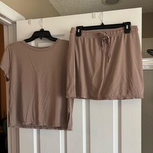 New without tags. 2piece casual Tan Lounge Skort Set
